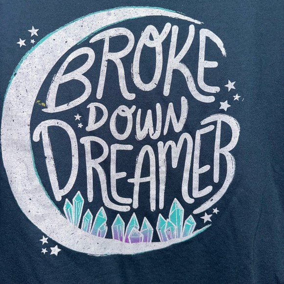 Women's Rowdy Crowd Clothing Long Sleeve Shirt XL Dark Blue Broke Down Dreamer - Picture 6 of 8